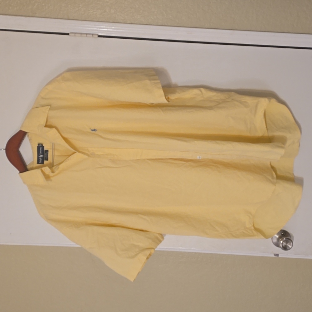 Vintage Ralph Lauren Blake Polo Men’s Short Sleeve Button Up Yellow Shirt Sz XXL